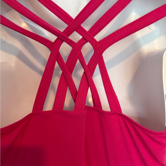 Women's Hot Pink Strappy Top - Picture 5 of 7